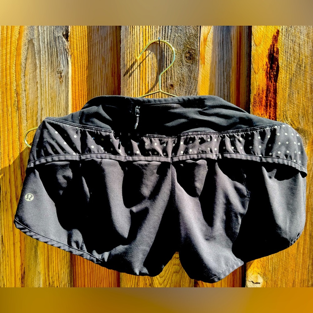 Lululemon Running Shorts, size 8, reflective, black